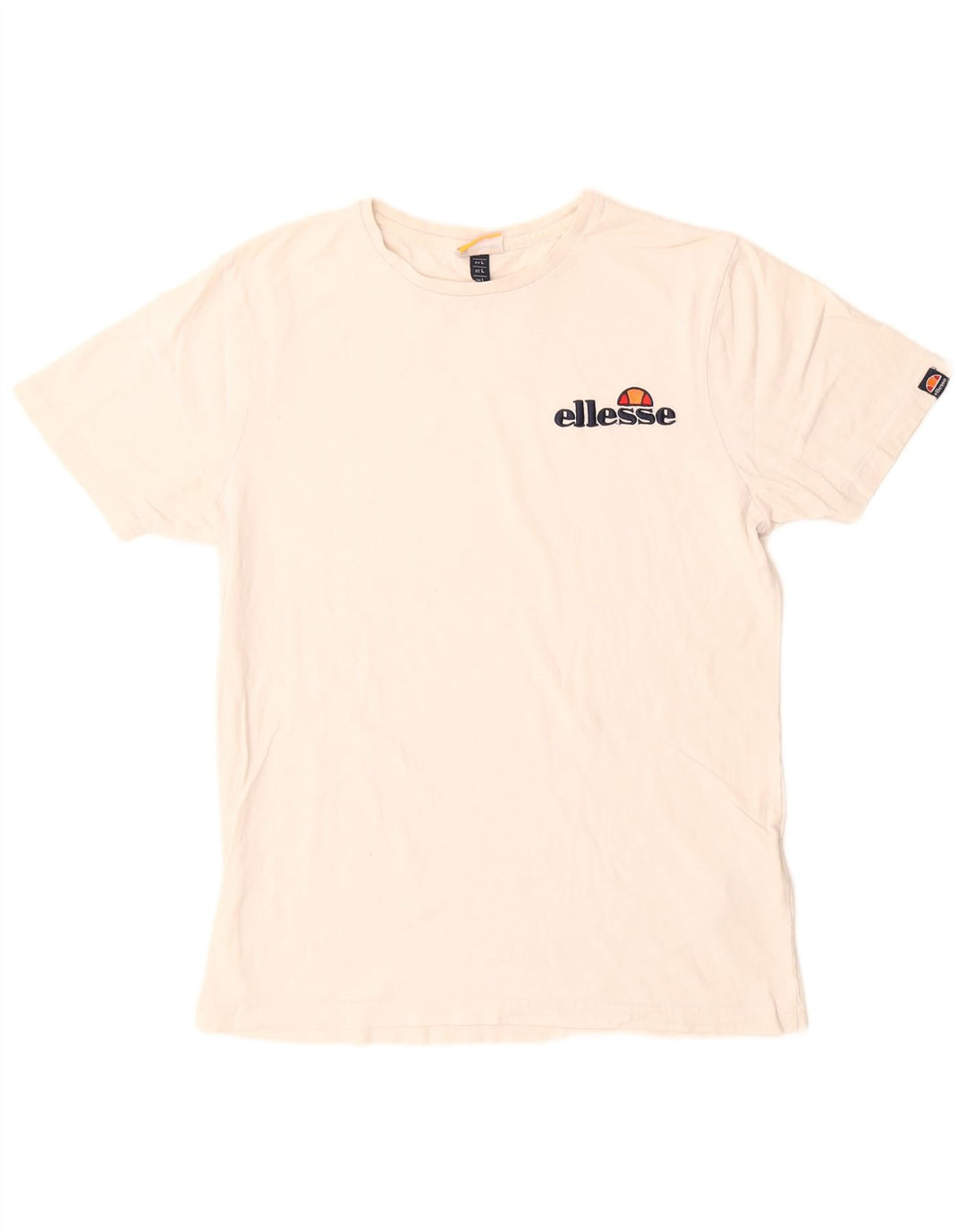 Ellesse - Camiseta gráfica para hombre, talla grande, algodón blanco