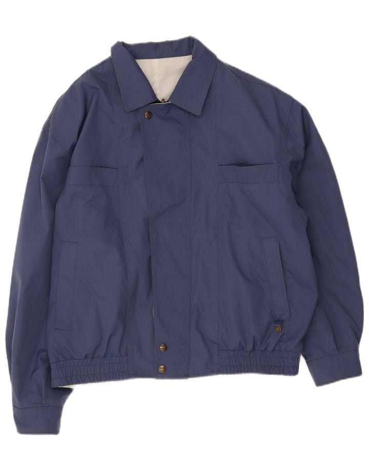 Vintage hombres bomber chaqueta Reino Unido 38 medio azul marino