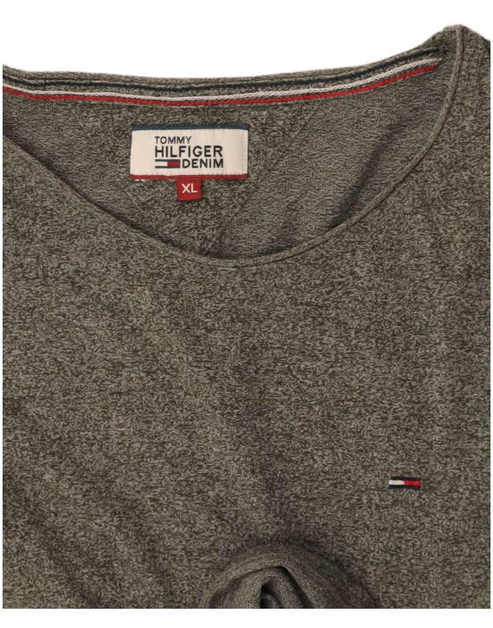 TOMMY HILFIGER Mens T-Shirt Top XL Grey Flecked