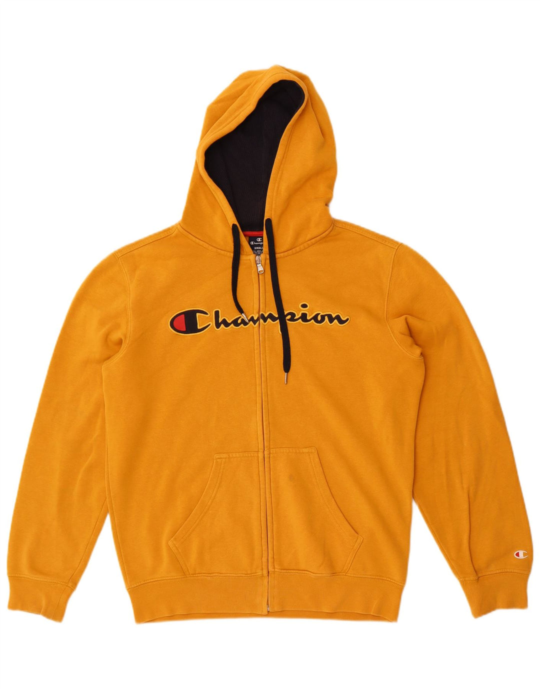 Champion Sudadera Con Capucha Y Cremallera Gráfica Para Hombre Pequeño Algodón Amarillo