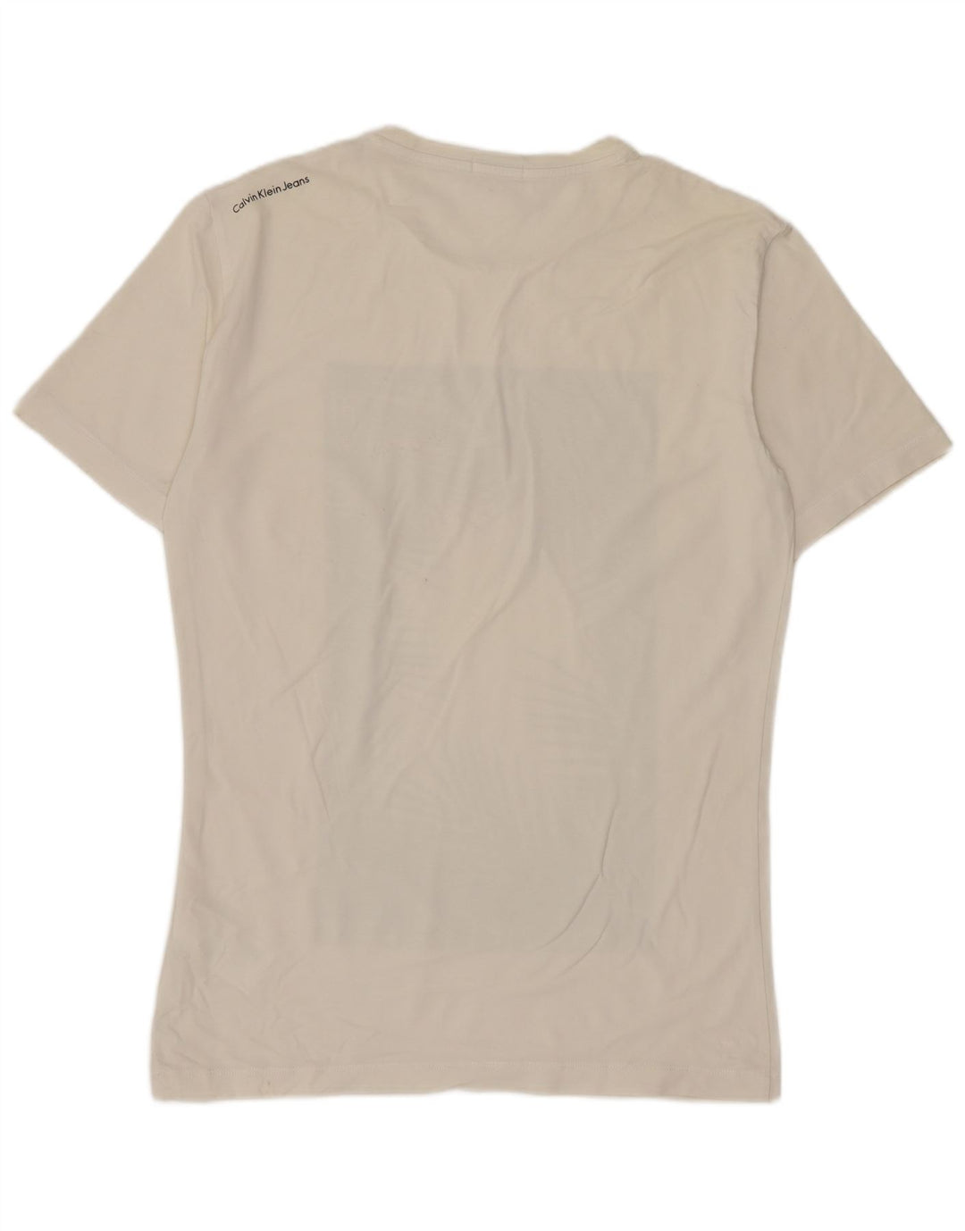 Calvin Klein Jeans - Camiseta gráfica para hombre, talla pequeña, algodón blanco