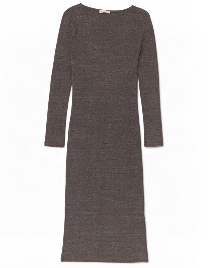 Whistles Vestido ajustado de manga larga para mujer UK 10 Pequeño poliéster gris