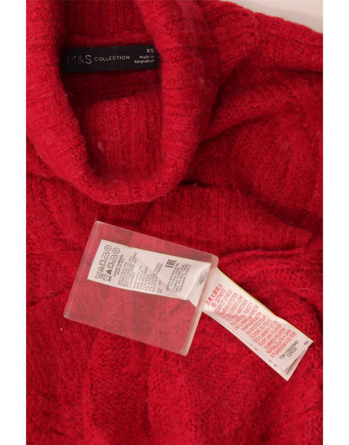 Marks & Spencer Jersey extragrande con cuello vuelto para mujer UK 6 XS Rojo