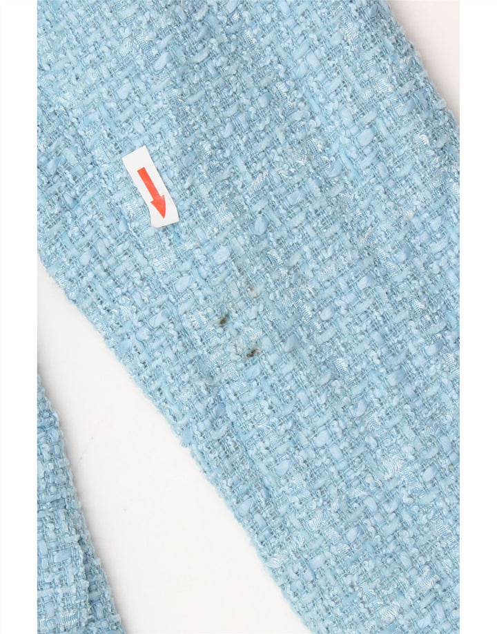 Zara Chaqueta Blazer De Doble Botonadura Para Mujer UK 44 Poliéster A Cuadros Azul Medio