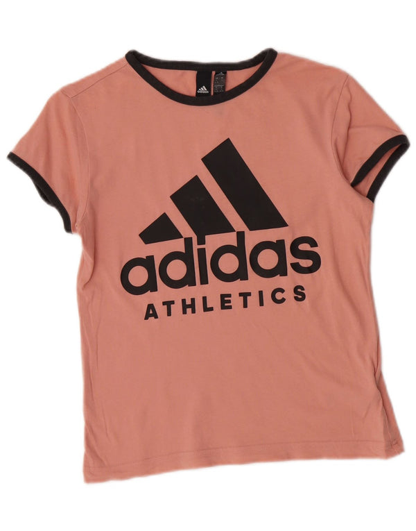 Adidas Camiseta gráfica para mujer Top UK 8/10 Small Pink Cotton