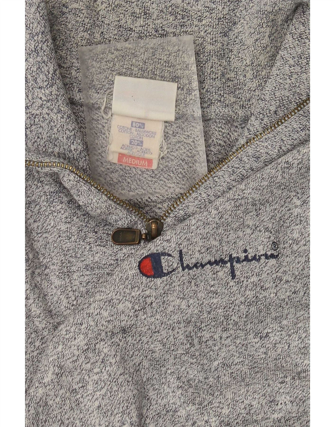 Champion Sudadera Con Cuello Y Cremallera Jumper De Algodón Moteado Gris Medio