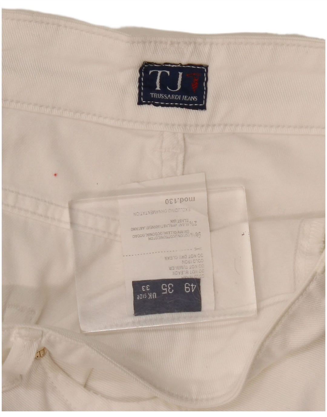 Vaqueros Trussardi Mujer Slim Cropped IT 48 Medium W33 L26 Algodón Blanco