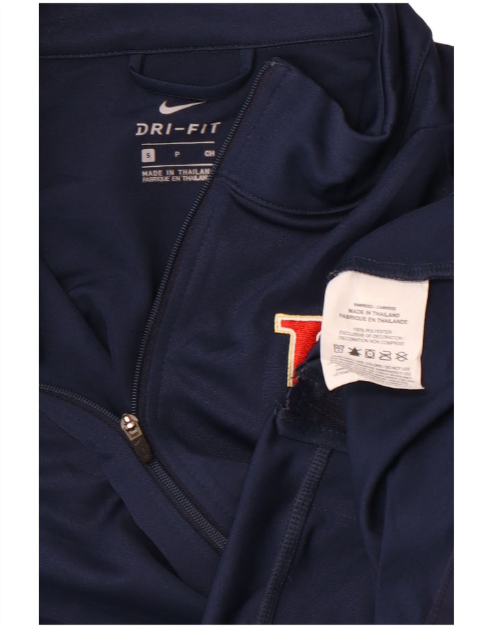 NIKE Mujer Dri Fit Graphic Chándal Top Chaqueta UK 10 Small Azul Marino