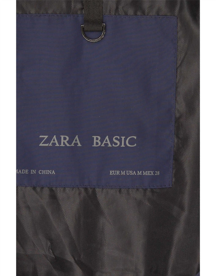 Zara Mujer Chaleco Acolchado UK 42 Medio Azul Marino Poliéster