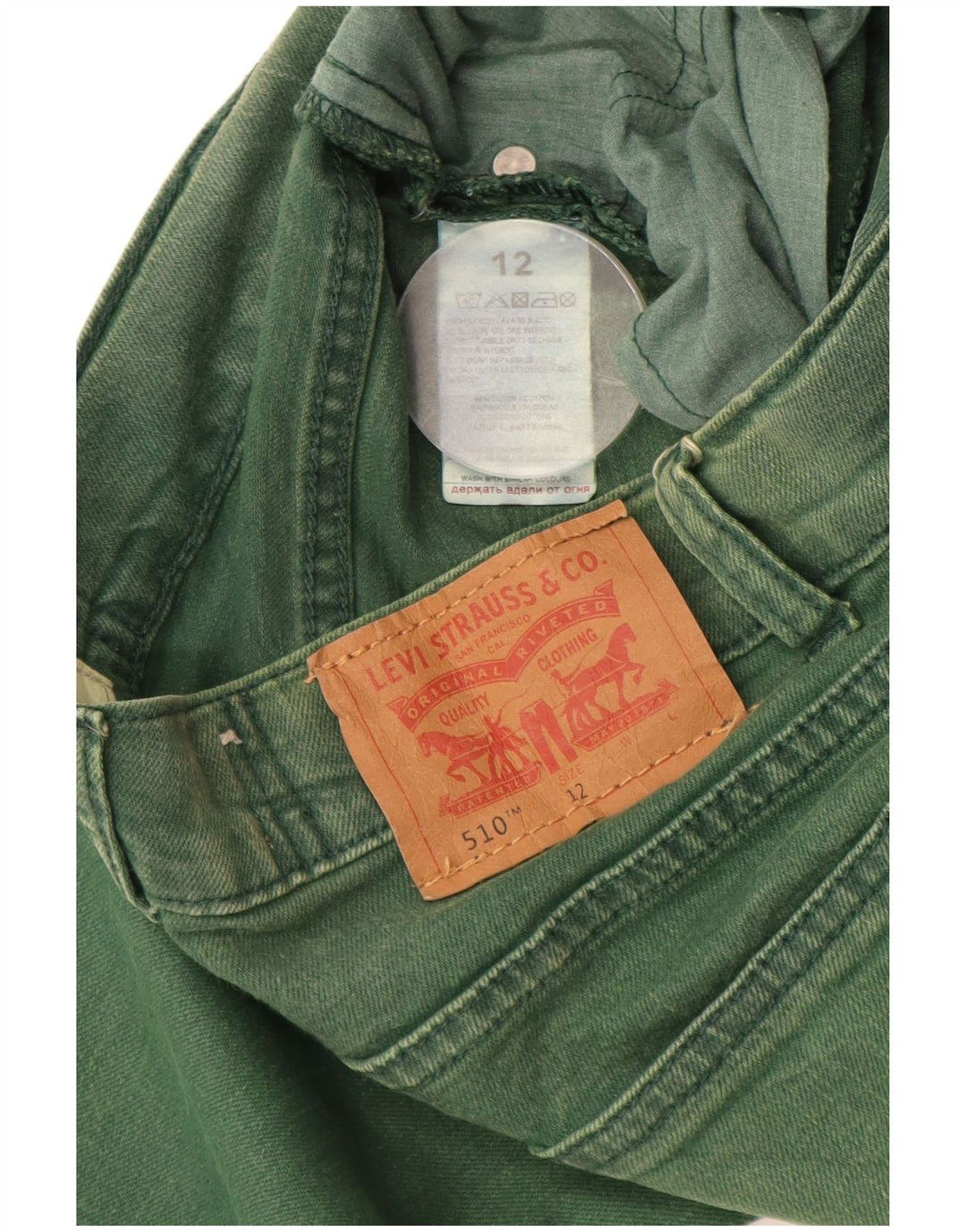 LEVI'S Vaqueros pitillo 510 para niños 11-12 años W24 L28 Algodón verde