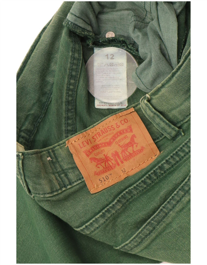 LEVI'S Vaqueros pitillo 510 para niños 11-12 años W24 L28 Algodón verde