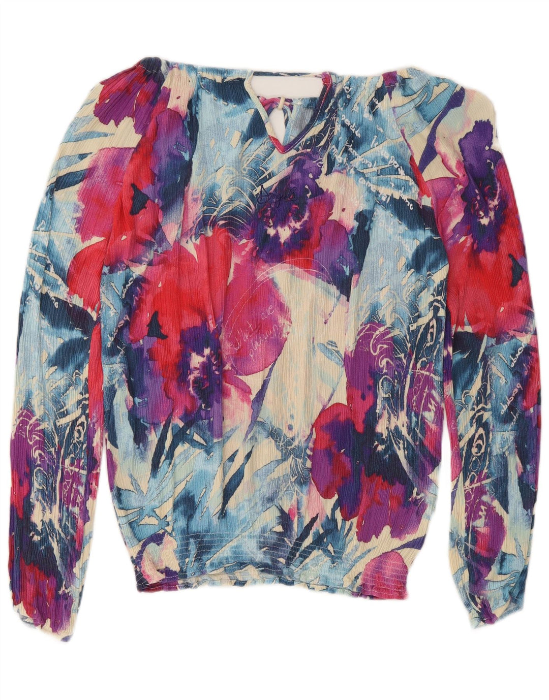 Desigual Top gráfico con hombros descubiertos para mujer UK 10 Small Multicolor Floral