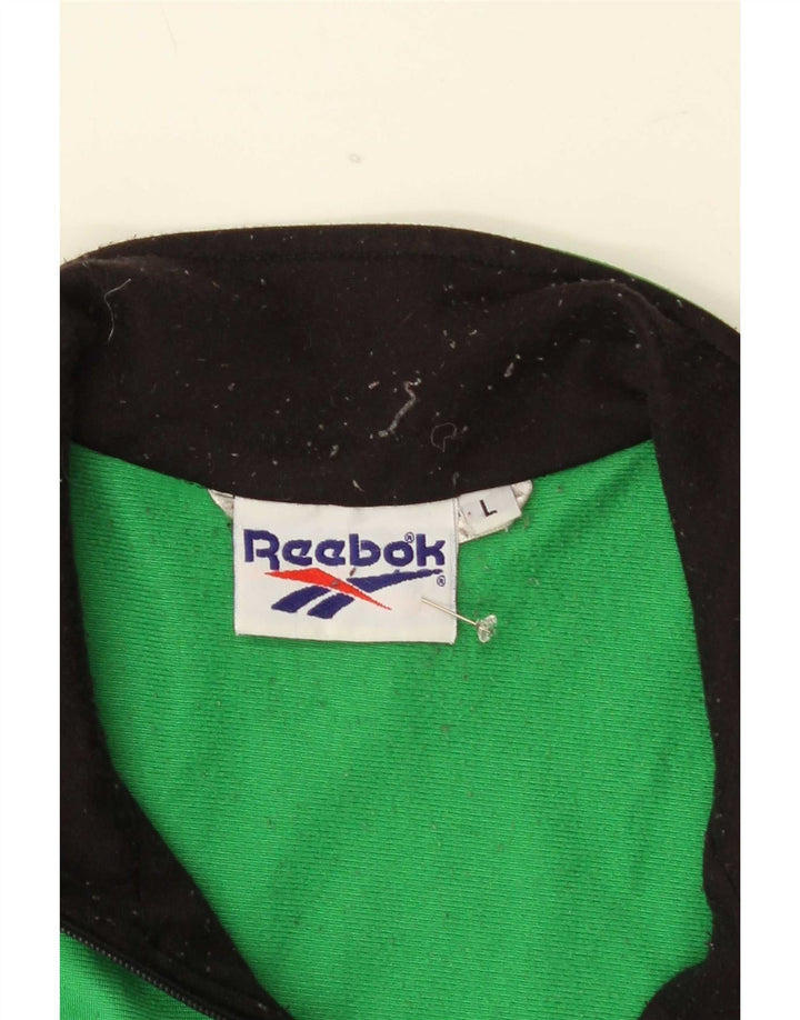 Reebok - Chaqueta de chándal con gráfico para hombre, color verde grande, color block