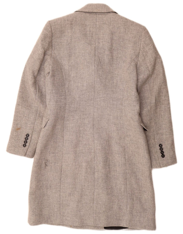 Zara Mujer Abrigo Cruzado UK 44 Lana Gris Medio