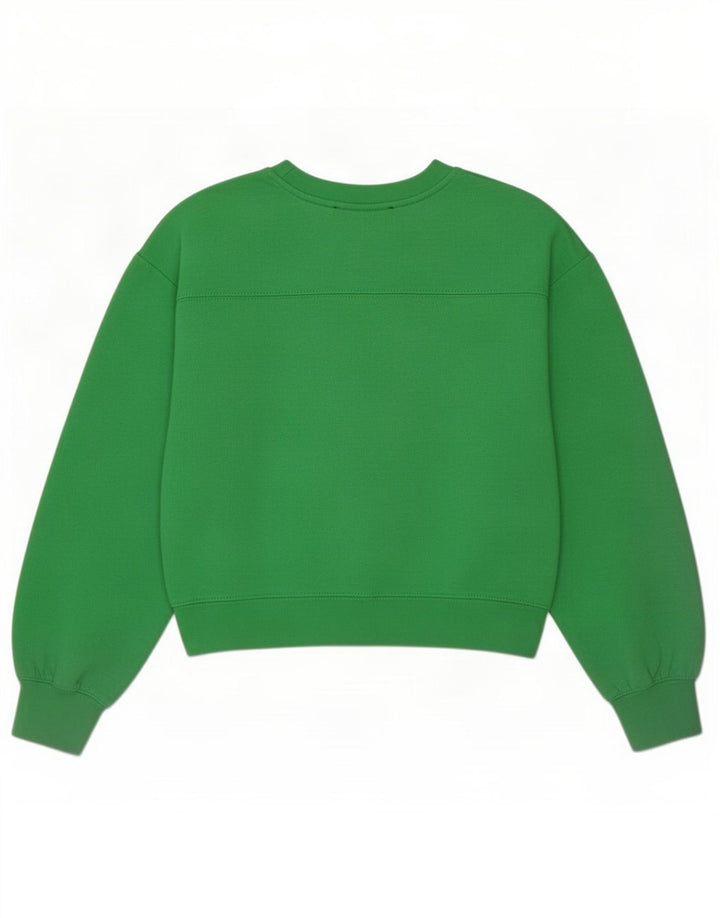 Zara Mujer Crop Oversize Sudadera Jumper UK 10 Small Verde Poliéster