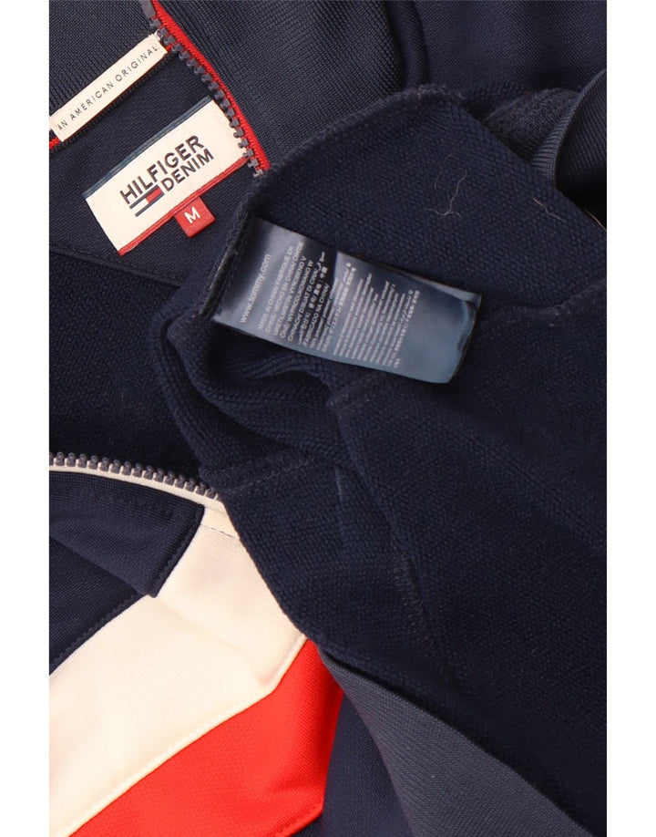 Tommy Hilfiger Chaqueta tipo chándal para hombre con bloques de color azul marino mediano