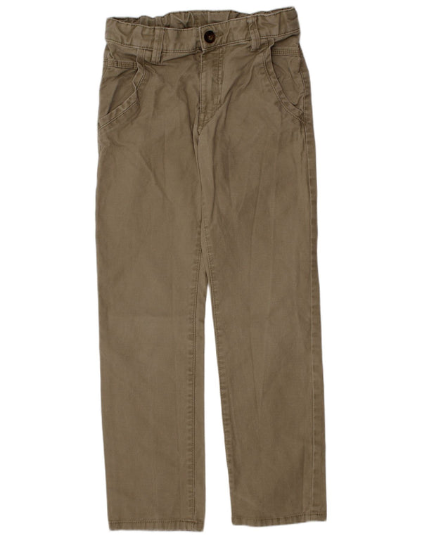Benetton Pantalón chino recto para niños 7-8 años Medium W24 L24 Caqui Algodón