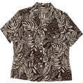 EASTEX Womens Short Sleeve Shirt UK 12 Medium  Brown Floral Polyester Vintage Eastex and Second-Hand Eastex from Messina Hembry 