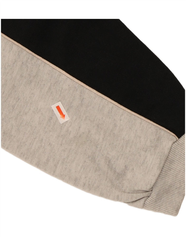 CHAMPION Sudadera con cuello y cremallera para hombre Jumper Large Grey Colorblock Cotton