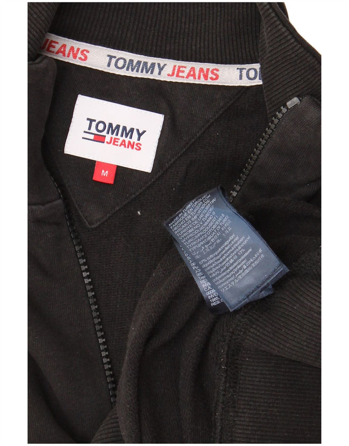 TOMMY HILFIGER Sudadera con cuello y cremallera para hombre Jumper Medium Black Cotton