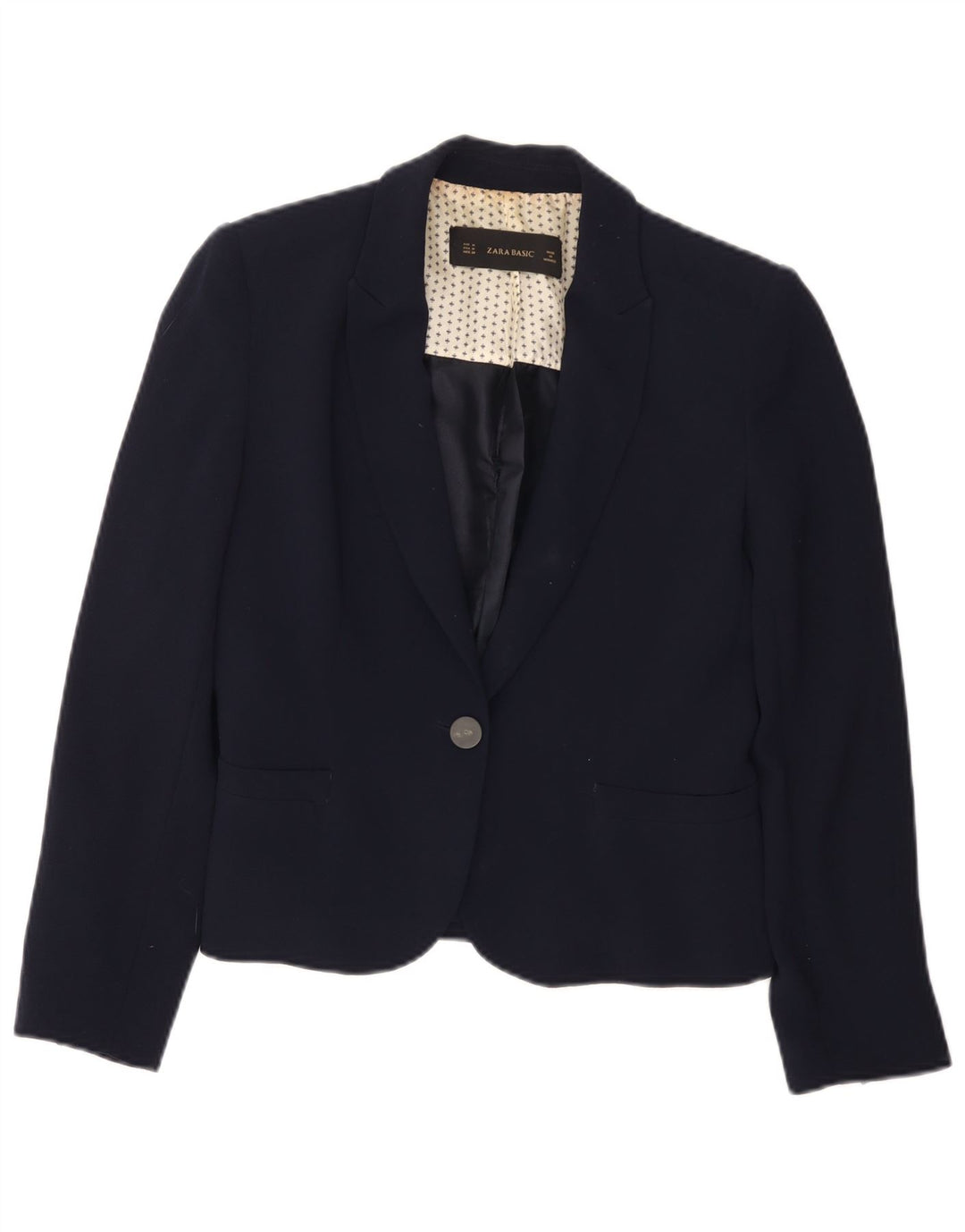 Zara Chaqueta Blazer De 1 Botón para Mujer UK 42 Azul Marino Mediano