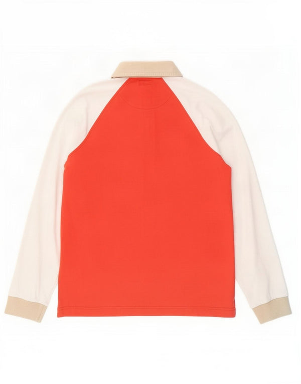 Henry s Polo de rugby de manga larga para hombre, talla grande, color rojo