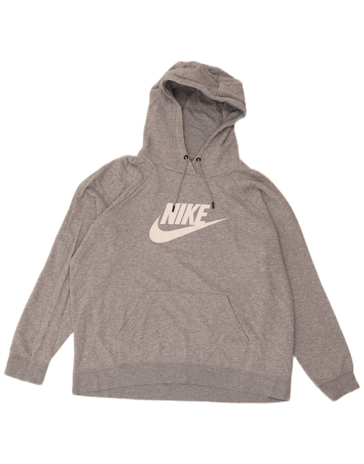 NIKE Sudadera con capucha gráfica para hombre XL Algodón moteado gris