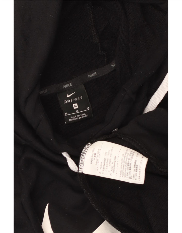 Nike Dri Fit Graphic Sudadera con capucha para hombre, talla mediana, poliéster negro