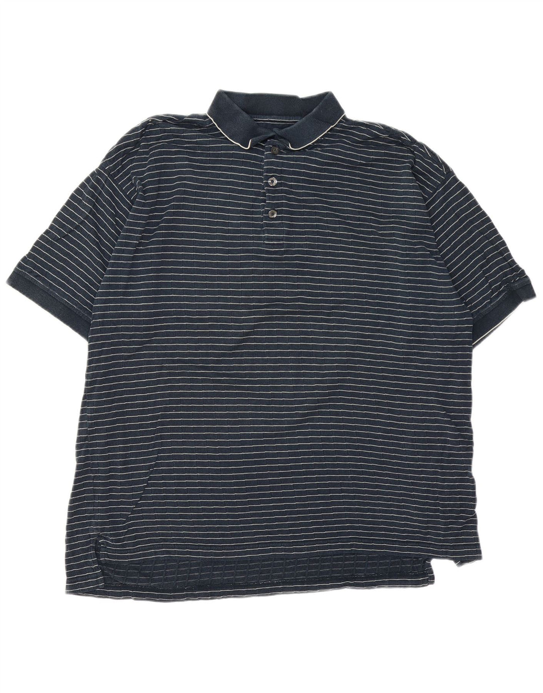 IZOD Polo para hombre de algodón a rayas azul marino grande