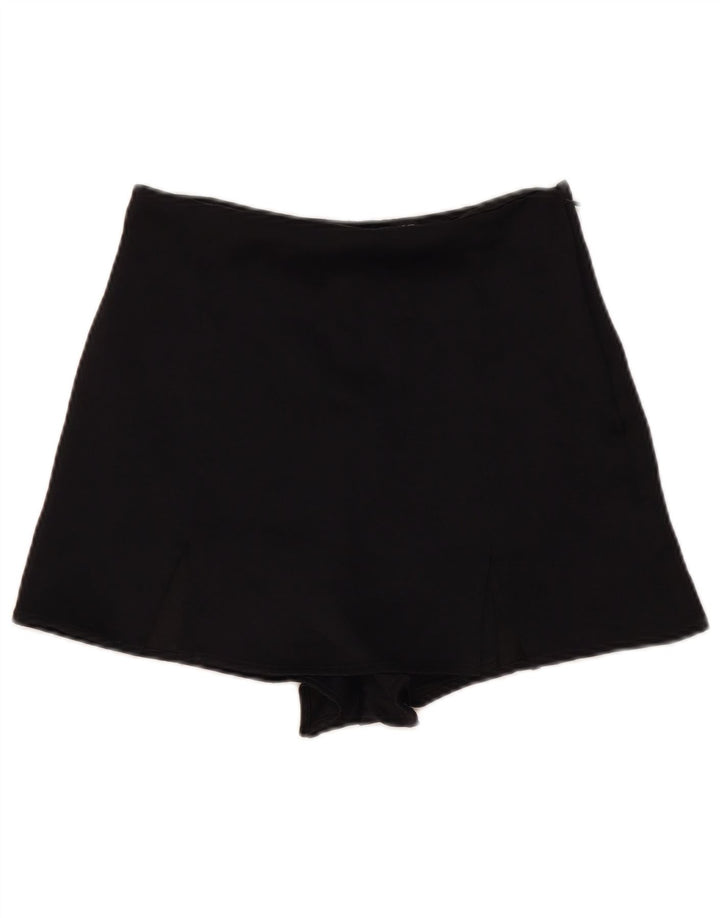 Zara Mujer Falda Pantalón UK 10 Small Viscosa Negra