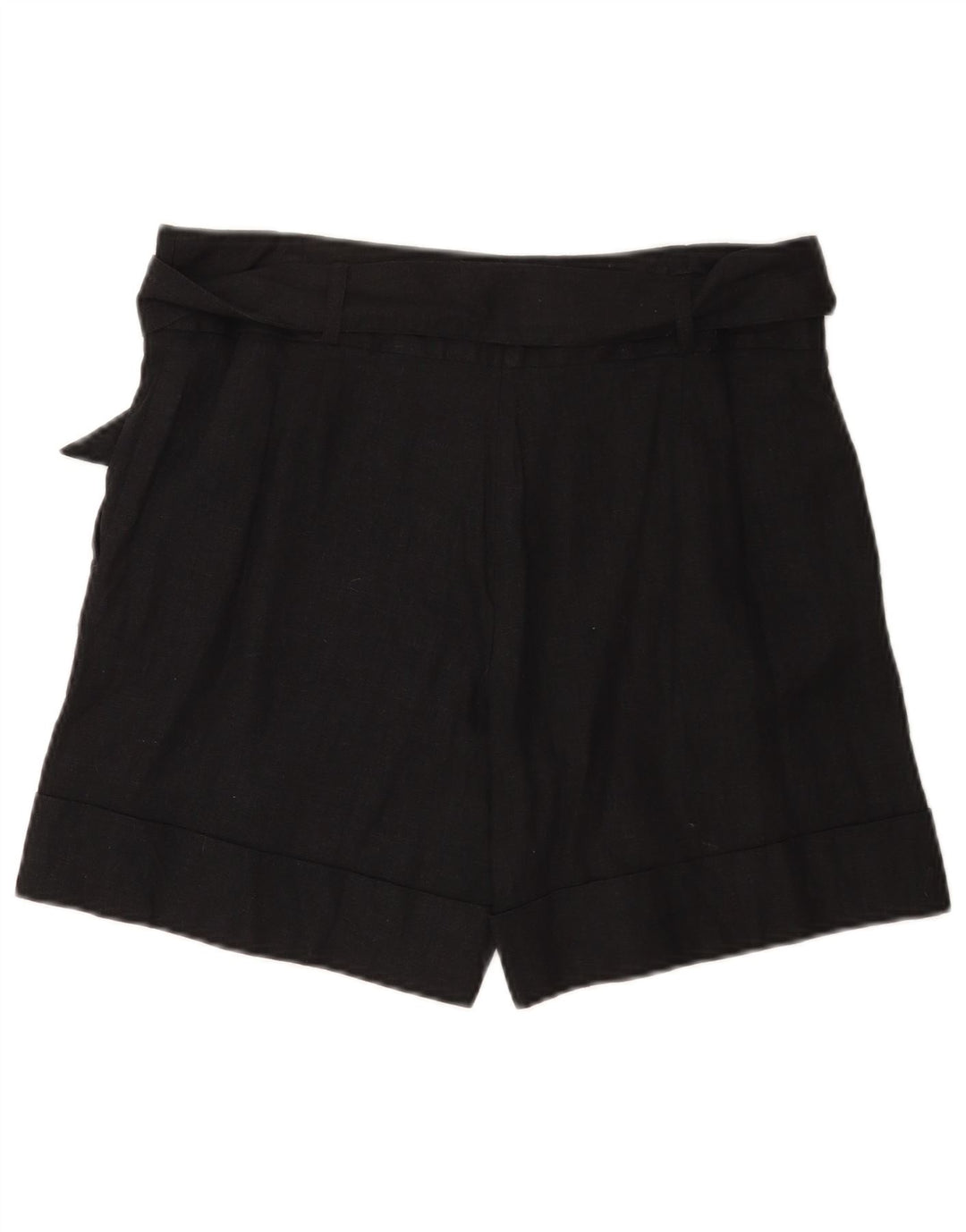 Marks & Spencer Pantalones cortos casuales para mujer UK 12 Medium W32 Lino negro