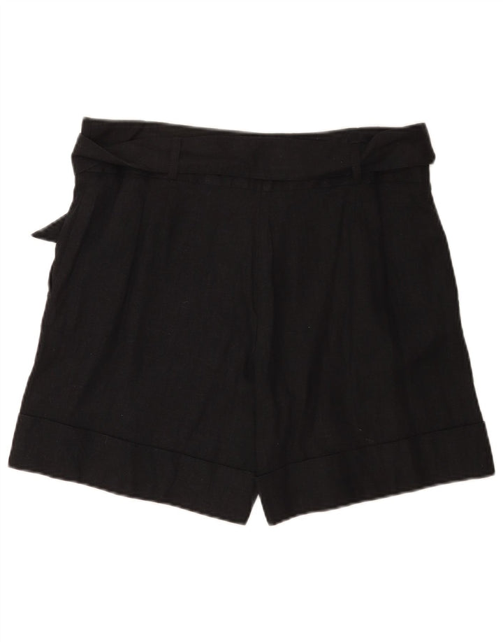 Marks & Spencer Pantalones cortos casuales para mujer UK 12 Medium W32 Lino negro