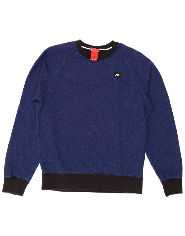NIKE Chándal completo para hombre, talla pequeña, algodón azul marino con bloques de color
