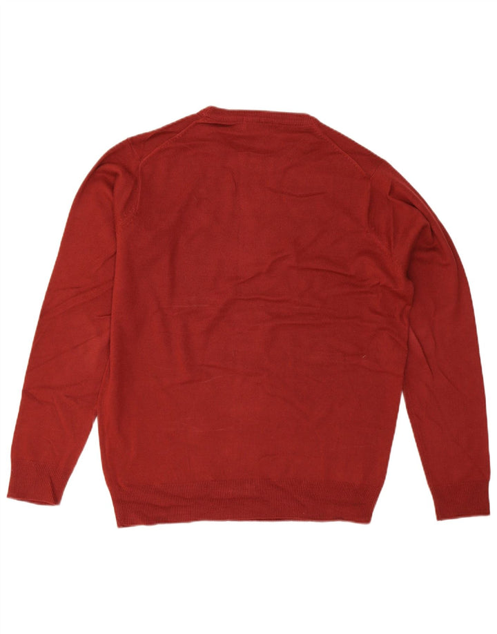 JAMES PRINGLE Suéter de cuello redondo para hombre pequeño acrílico rojo