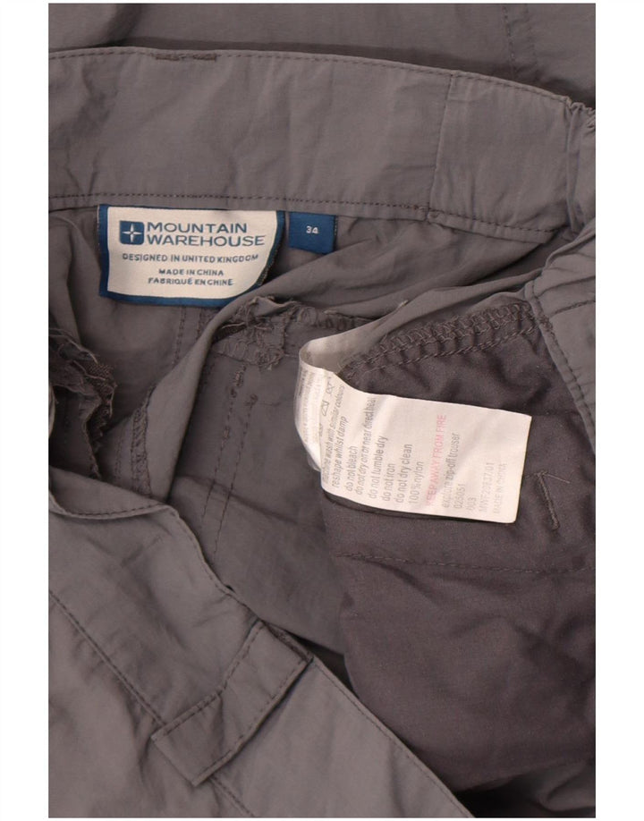 Pantalones cargo rectos para hombre de Mountain Warehouse W34 L31 Nylon gris
