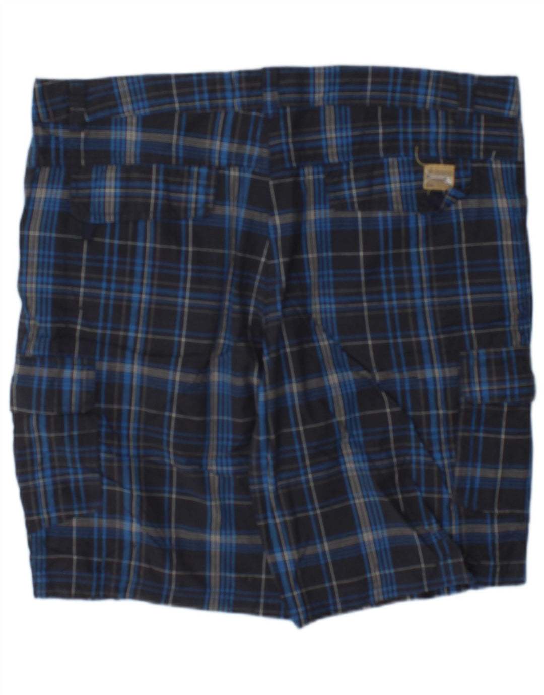 Brugi Pantalones cortos cargo para hombre IT 52 XL W36 Algodón a cuadros azul marino