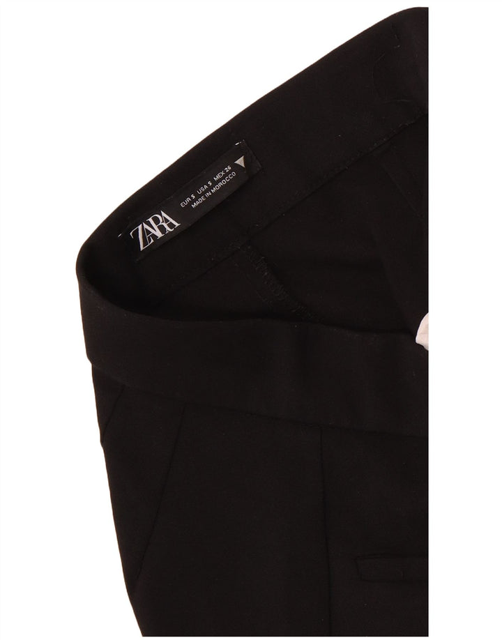 Zara Mujer Pantalón Casual Bootcut Pequeño W26 L25 Negro