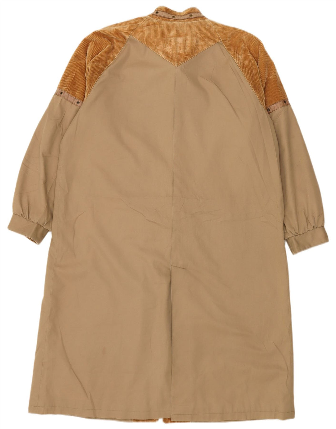 VINTAGE Abrigo cortavientos para mujer Reino Unido 16 Bloque de color marrón grande