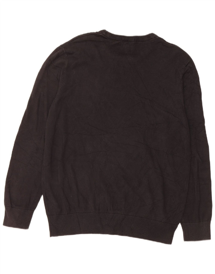 Timberland - Jersey de cuello redondo para hombre, talla grande, algodón negro