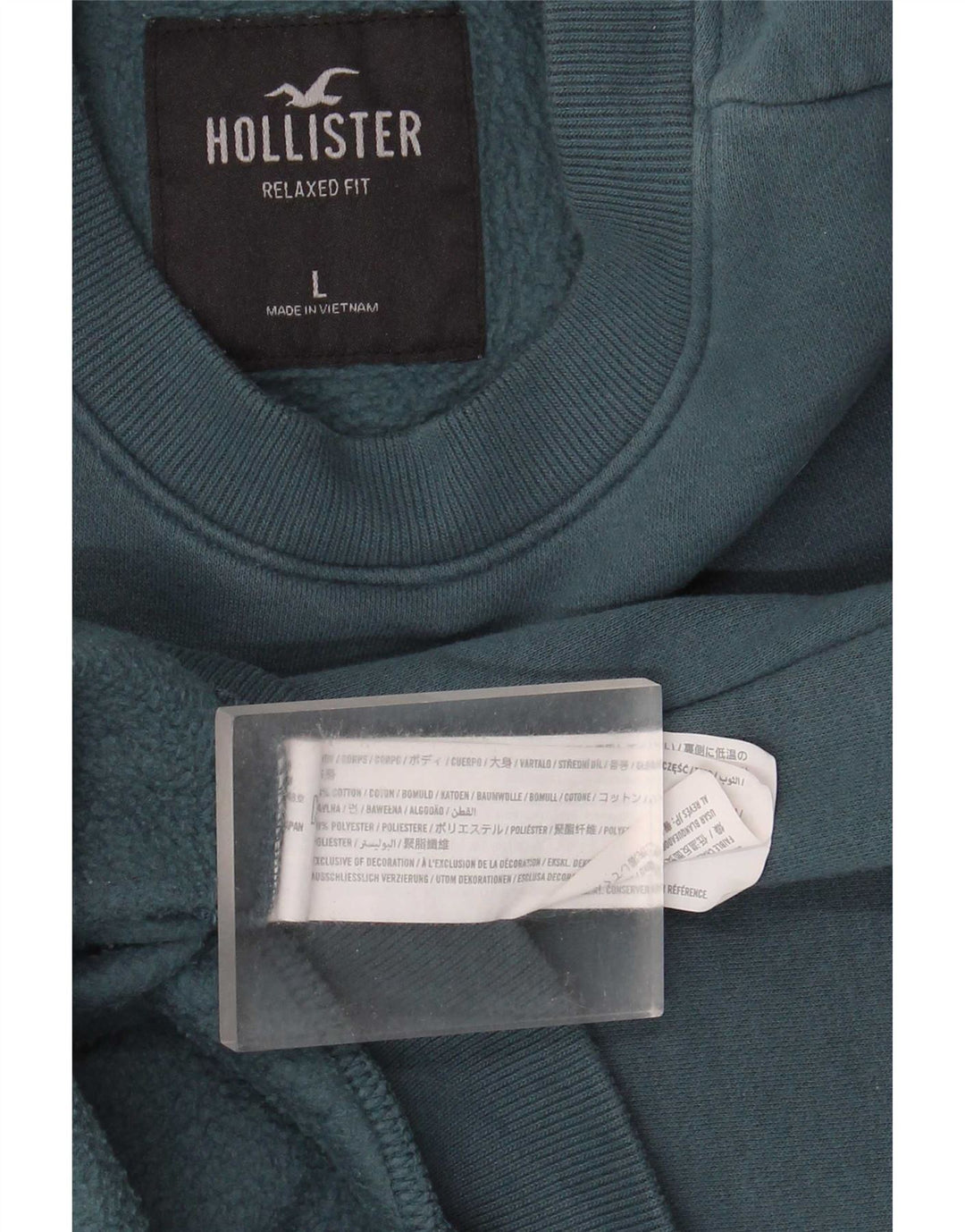 Hollister Hombre Sudadera Gráfica Jumper Grande Algodón Azul