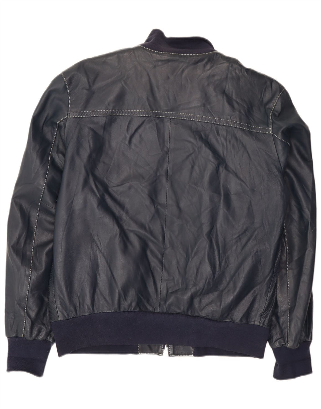 Harmont & Blaine Chaqueta de cuero para hombre UK 40 Large Cuero azul marino