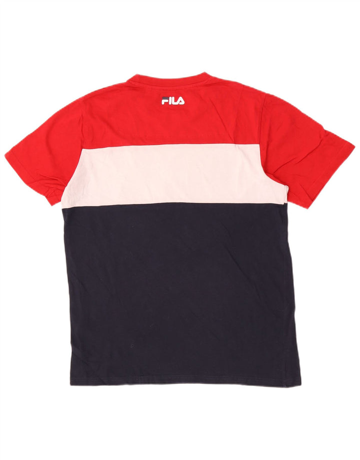 Fila Camiseta gráfica para hombre Top mediano de algodón con bloques de color multicolor