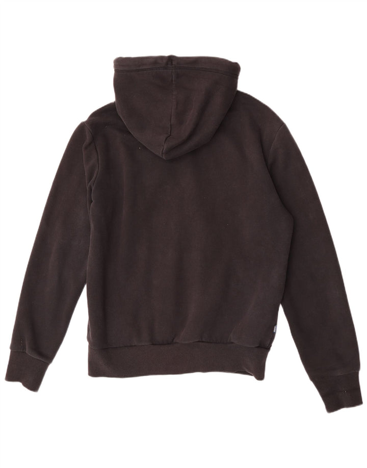Superdry Sudadera con capucha y cremallera para hombre, talla grande, algodón negro