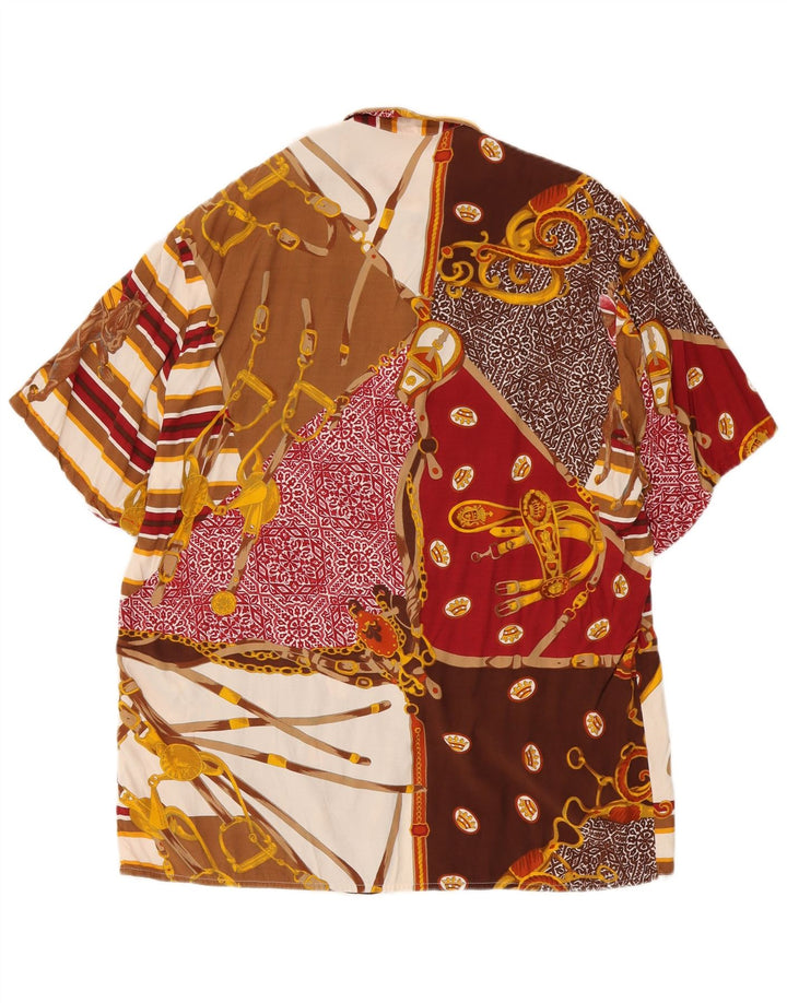 Camisa vintage de manga corta para mujer IT 44 Mediana Multicolor