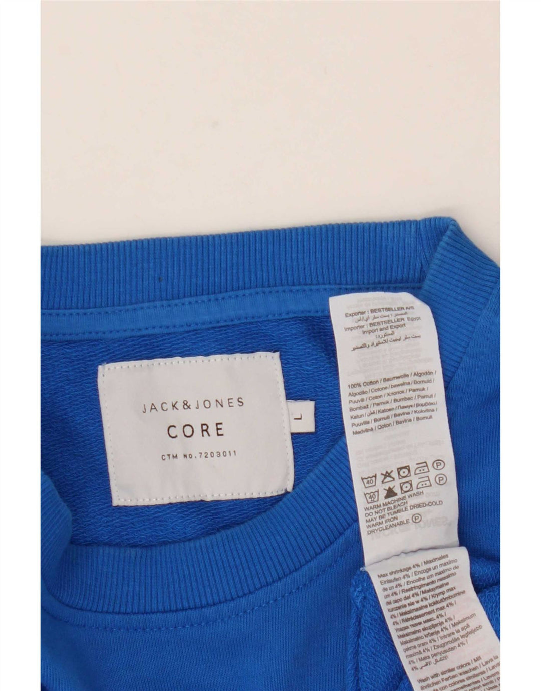 Jack & Jones Hombre Sudadera Gráfica Jumper Large Algodón Azul