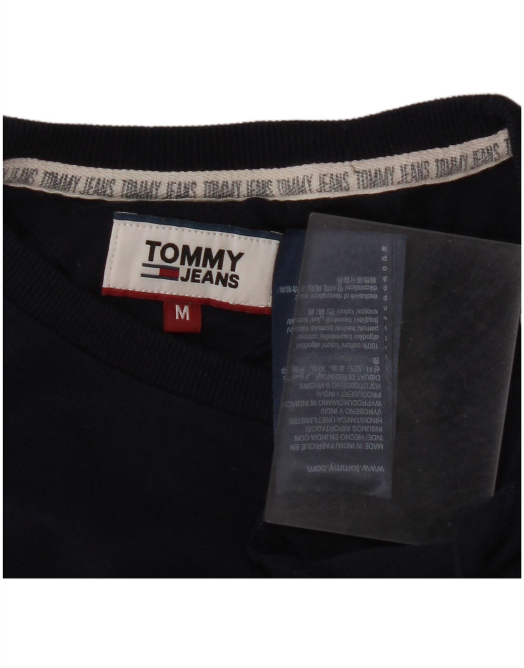TOMMY HILFIGER Camiseta para hombre Top Medium Azul marino Algodón