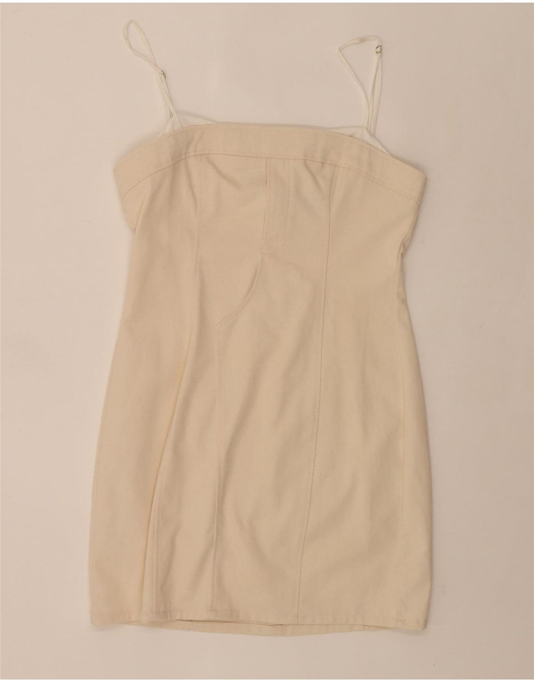 ZARA Womens Slip Dress UK 12 Medium Off White Cotton