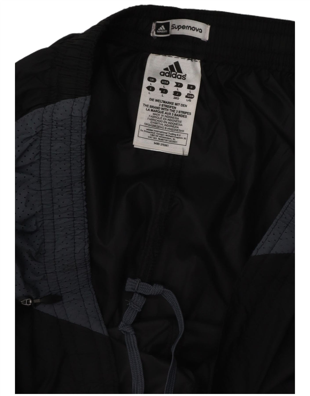 ADIDAS Pantalón de chándal para hombre Grande Negro Colorblock Poliéster