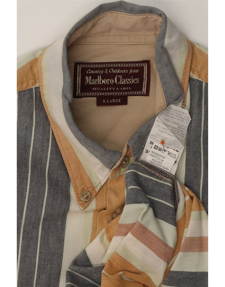 MARLBORO CLASSICS Camisa Manga Corta Hombre XL Algodón Rayas Multicolor