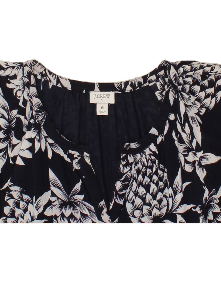 J. CREW Womens Sleeveless Basic Dress US 6 Medium Navy Blue Floral Cotton Vintage J. Crew and Second-Hand J. Crew from Messina Hembry 